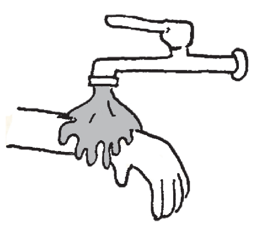 沖：用乾淨的冷水輕輕沖洗或浸泡20至30分鐘。