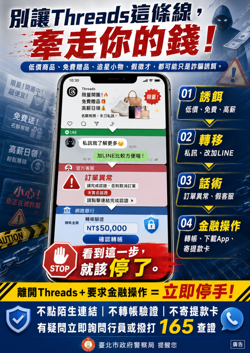 直式 Threads識詐